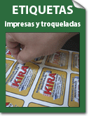 Etiquetas autoadhesivas impresas y troqueladas