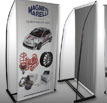 Porta Banner exterior 90x190 cm. Dos tensores y base con peso