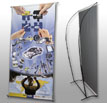 Porta Banner dos tensores con lona impresa estandar. 90x190 y 70x170cm