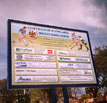 Cartel Front Doble faz con pie para inauguraci�n de cancha de hockey